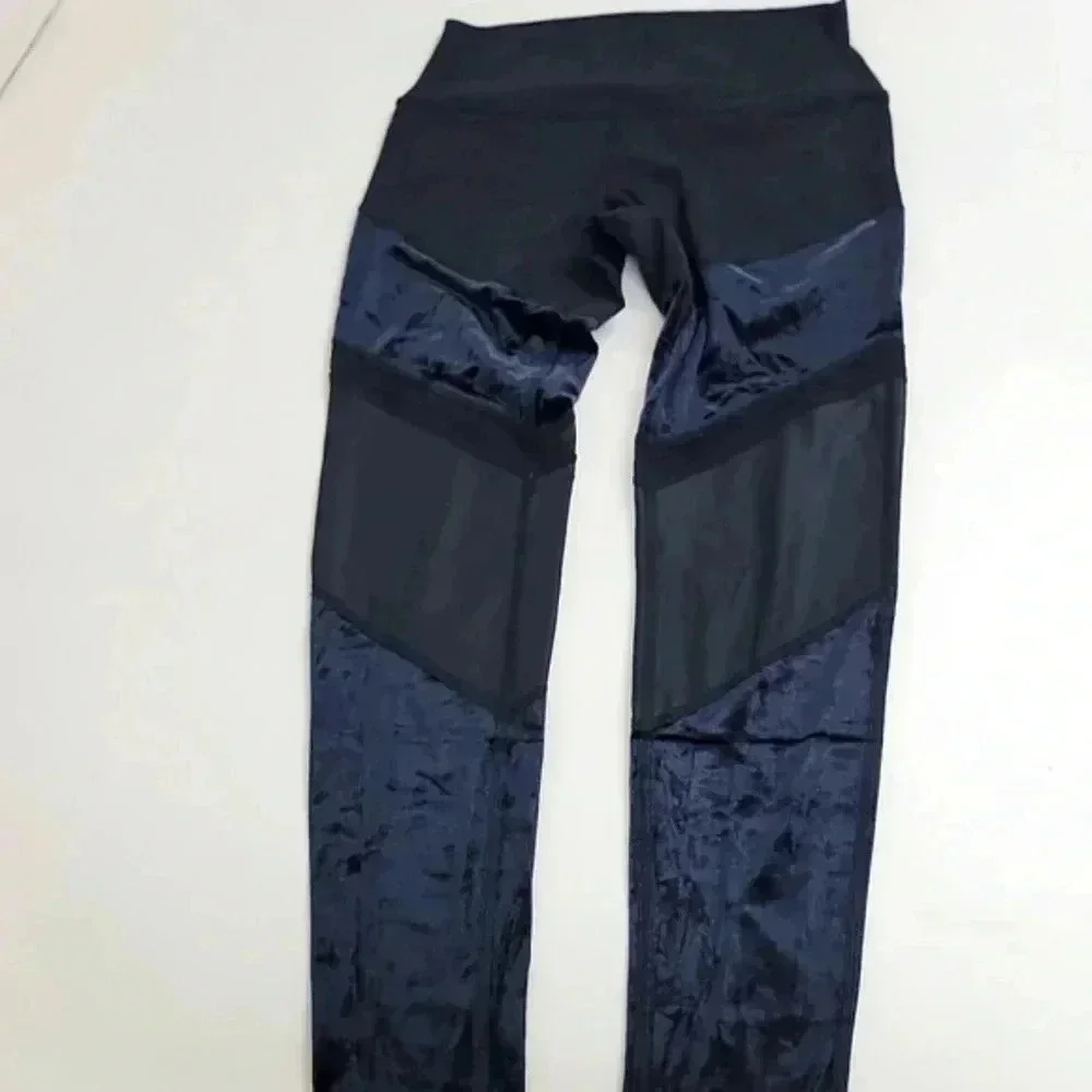 Alo Yoga Black Sheila Leggings Mesh Panels  Activewear